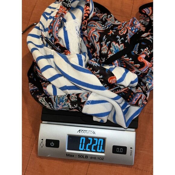 Anthropologie White Paisley Ruffle Hem Striped Sleeveless Top Women's Size XS - Picture 9 of 9